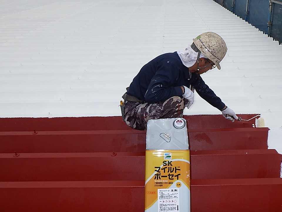 錆止め塗料2層目に塗布しています