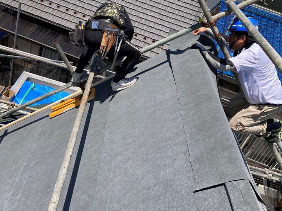 棟部分の施工の様子です