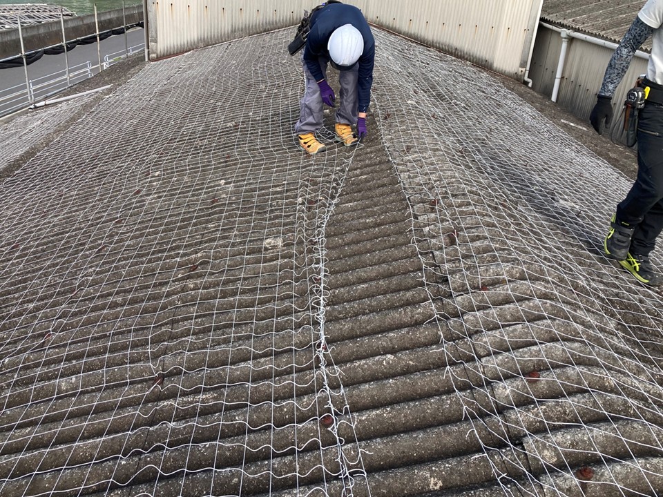 落下防止ネットの取り付け