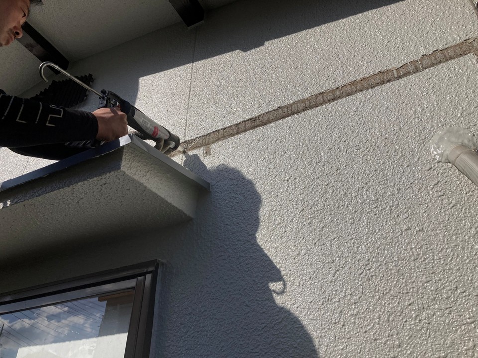 外壁の防水処理（コーキング）