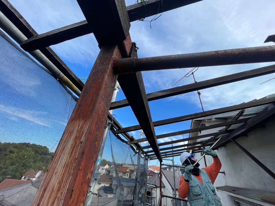 南区　ベランダ　解体