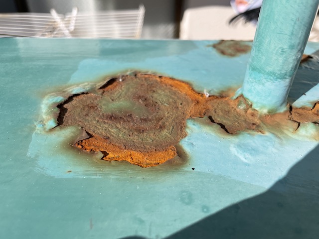 マンション手すりサビ剥離