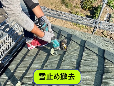 雪止め撤去