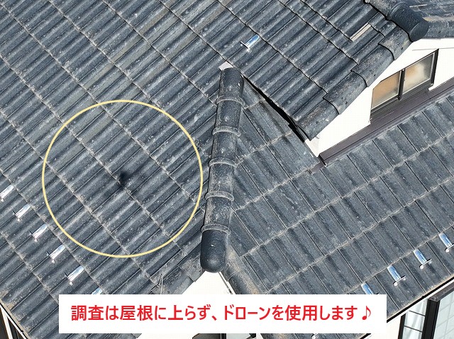 調査にはドローンを使用して状態確認