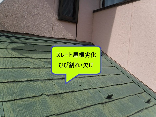スレート屋根劣化