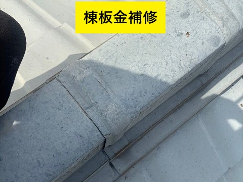 棟板金釘浮き補修