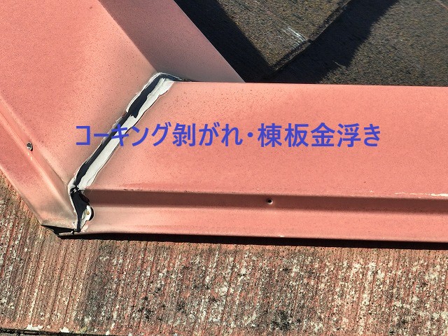 棟板金コーキング劣化