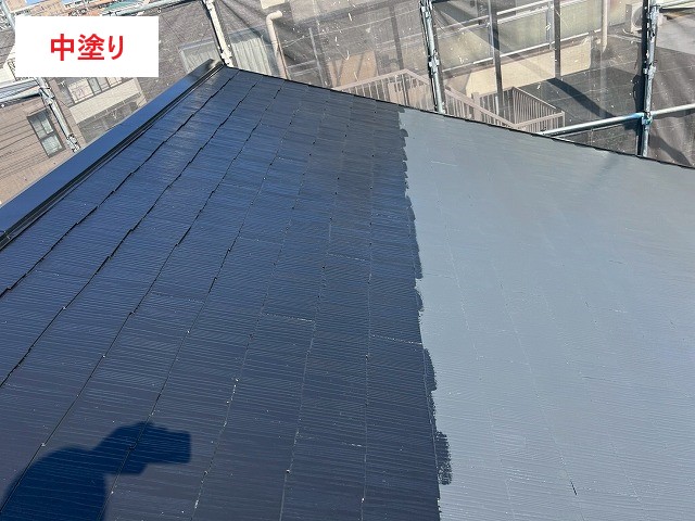 アパート屋根塗装を実施　関西ペイント　ダイナミックルーフを使用