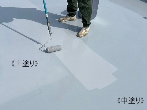 陸屋根の防水工事を実施　ギルフォームを使用して完全防水