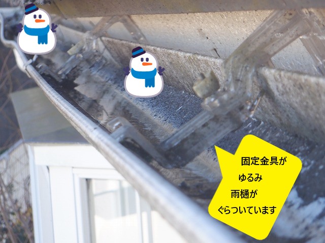 金具がゆるみ雨樋がぐらついている