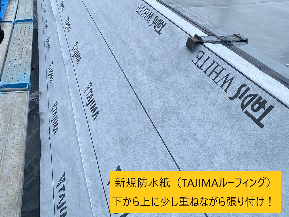 新たにルーフィング張り