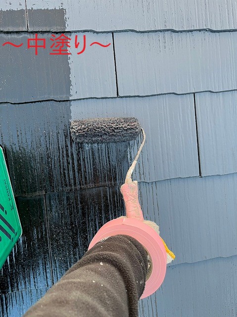屋根中塗り