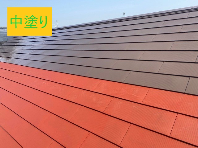 屋根中塗り