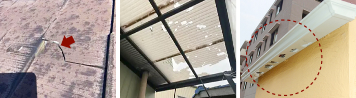 雹被害　カーポートや雨樋は大丈夫ですか？