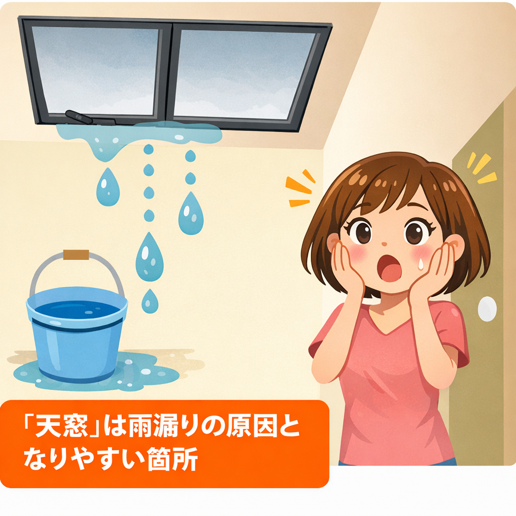 天窓は雨漏りしやすいです