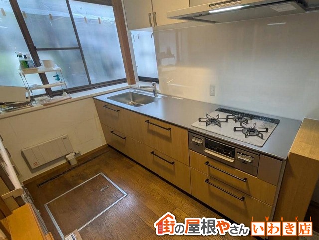 福島県いわき市　新しくシステムキッチンに変えた状態