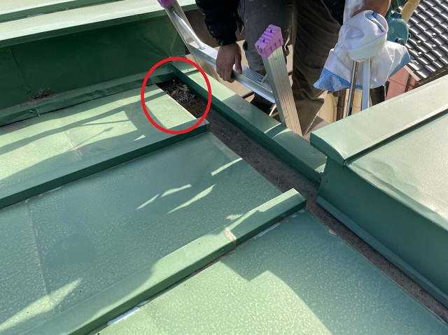 ゴミがネット部分に溜まっている