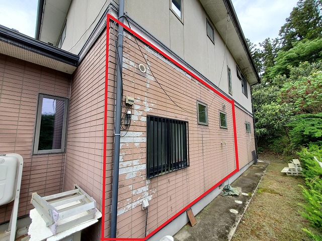 壁面の交換予定の範囲