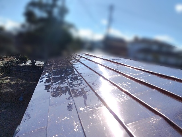 福島県郡山市　銅板を使用して門扉の屋根工事を実施