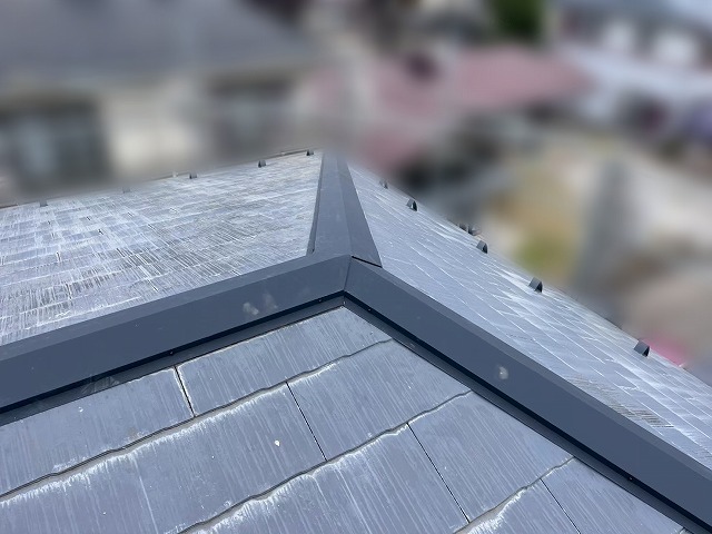 福島県三春町　雨漏りした棟板金を新しいものに交換した状態