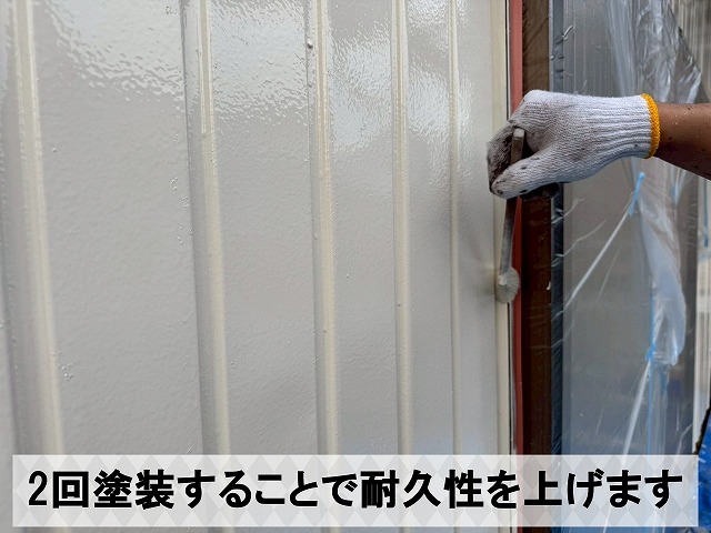 福島県いわき市　2回重ねて塗装をすることで耐久性を上げます