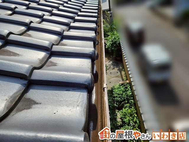 福島県いわき市　雨樋掃除を行い綺麗な状態にした雨樋