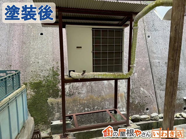 福島県いわき市　錆びた鉄骨部分の塗装を行った状態