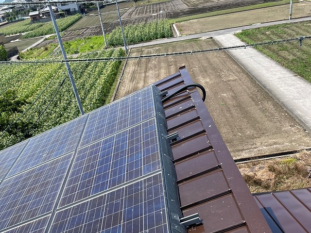 鳥害対策の太陽光パネル再設置と防鳥ネット取り付け工程