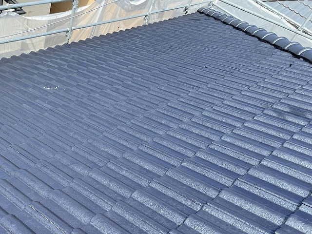 モニエル瓦塗装工事の中塗り施工前状況