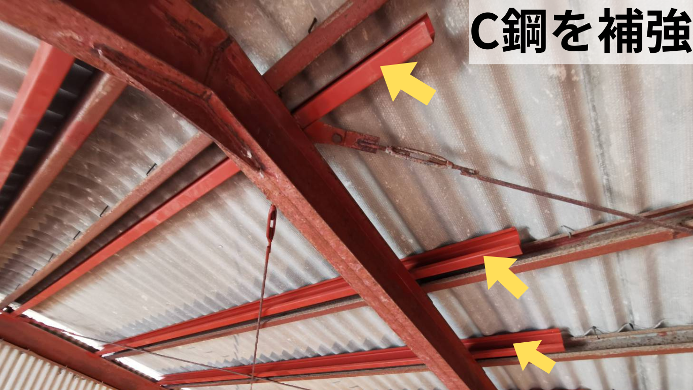 C鋼で補強