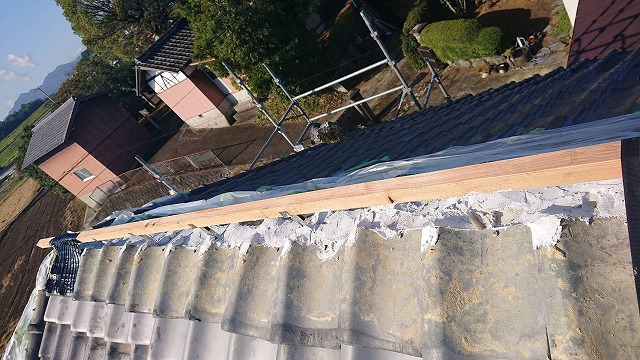 骨設置後漆喰処理