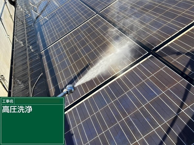 丸亀市　太陽光パネルの高圧洗浄