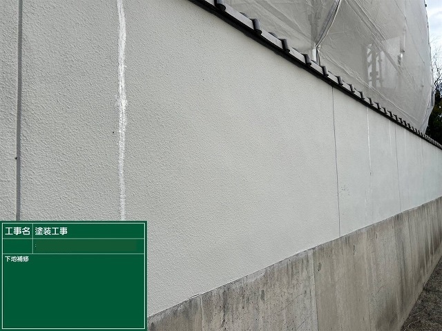 高松市　堀の下地補修を行った様子