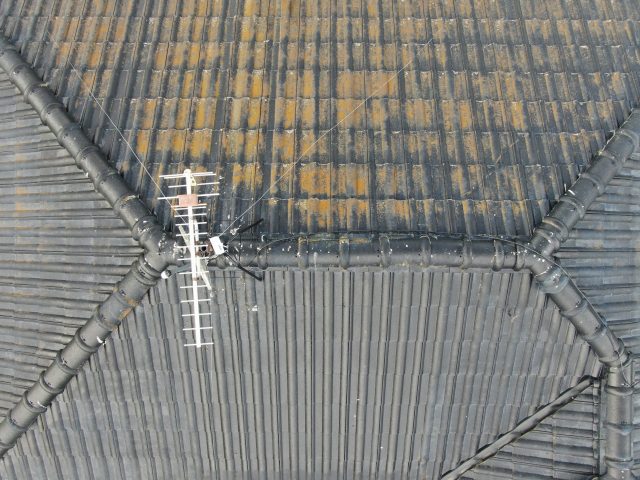 善通寺市のコンクリート瓦の変色