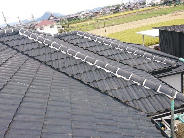 善通寺市の棟漆喰補修完了