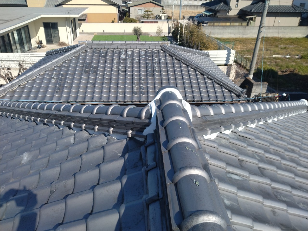 丸亀市　鬼瓦周りの施工