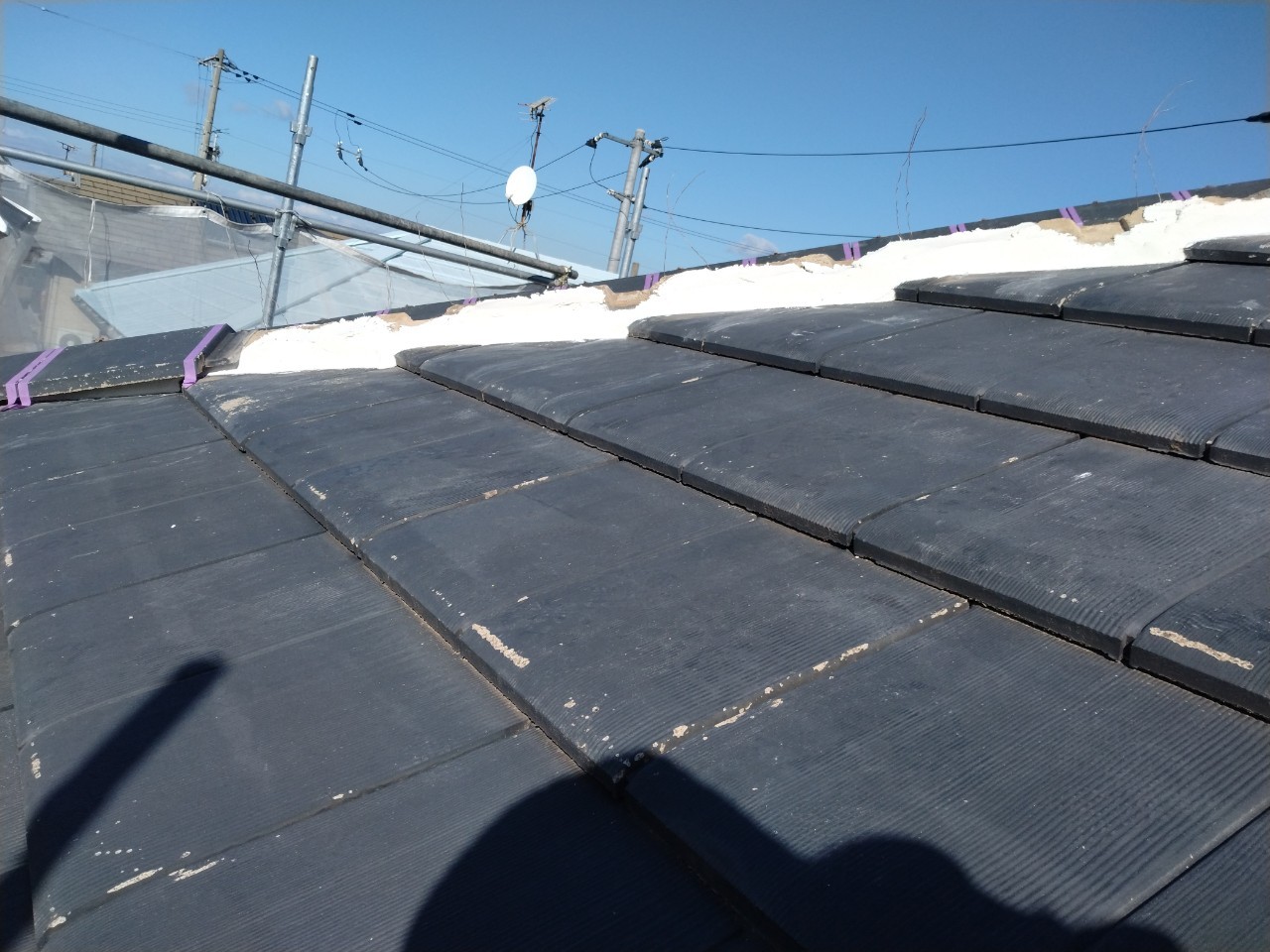 丸亀市　屋根の漆喰詰め直し