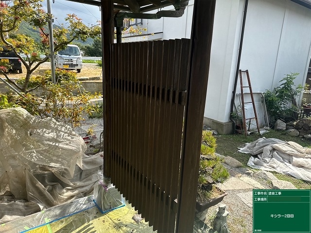 高松市　木部部分の塗装完了