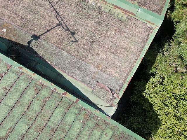 もう一ヶ所瓦が割れている写真