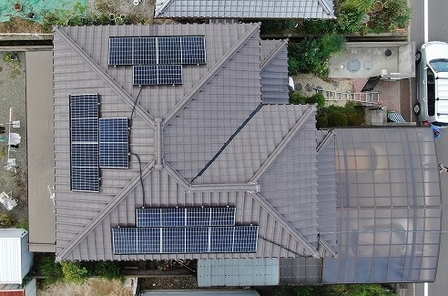 丸亀市 ドローンで撮影した屋根全体の様子