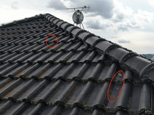 善通寺市の屋根漆喰の破片