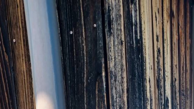 焼き杉板の色剥げ