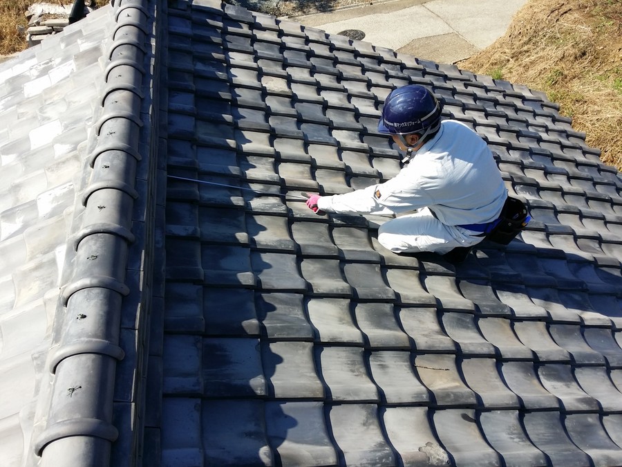 屋根全体の瓦の様子