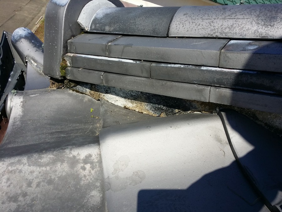 漆喰詰め直し準備