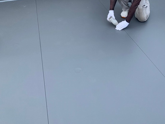 塩ビシートのジョイント施工