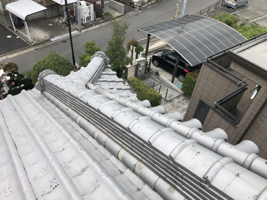 下り棟積み直し