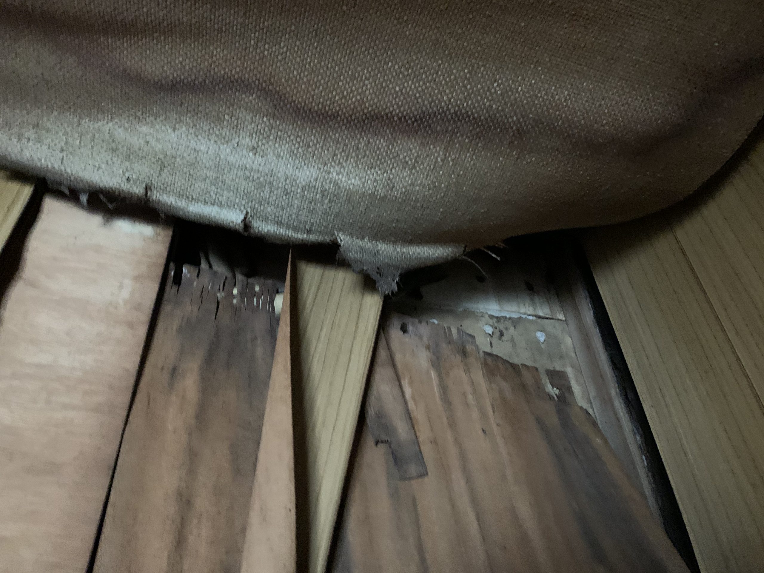 雨漏りでめくれた壁クロス、天井の捲れ