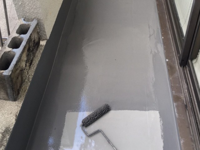 バルコニーのウレタン防水塗布