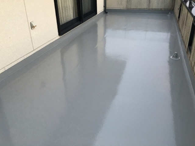 ウレタン防水で仕上げたベランダ