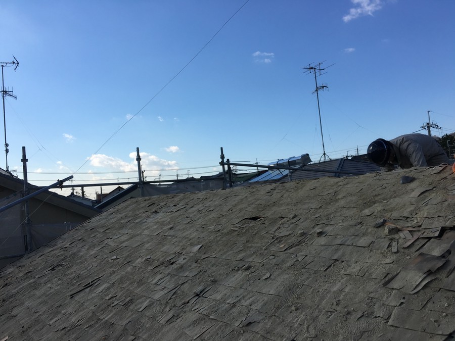 箕面市にて雨漏りを解決する瓦屋根葺き替え工事　下葺き材⑥